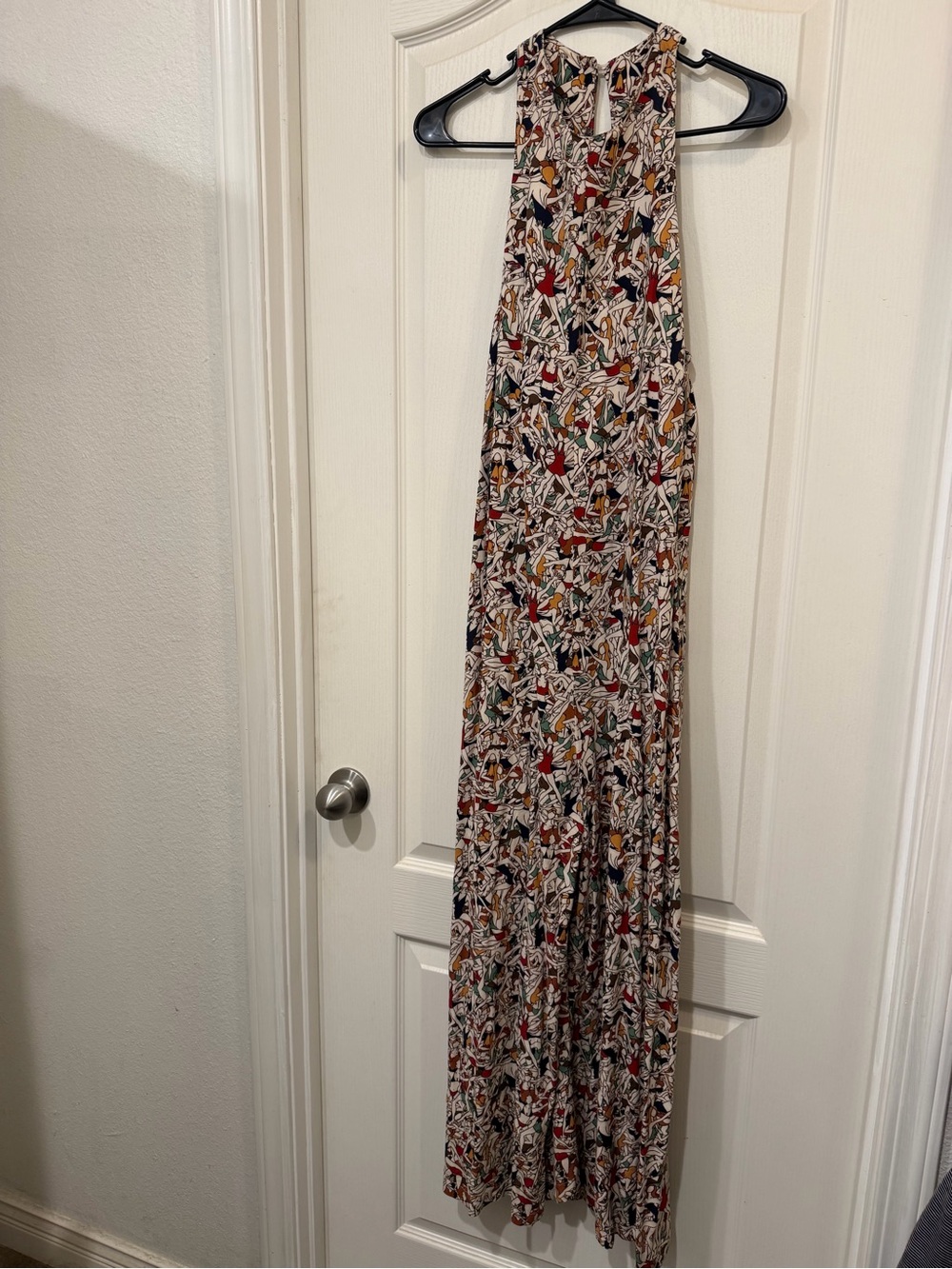 Anou Anou Abstract People Print Wide Leg Jumpsuit 100% Viscose